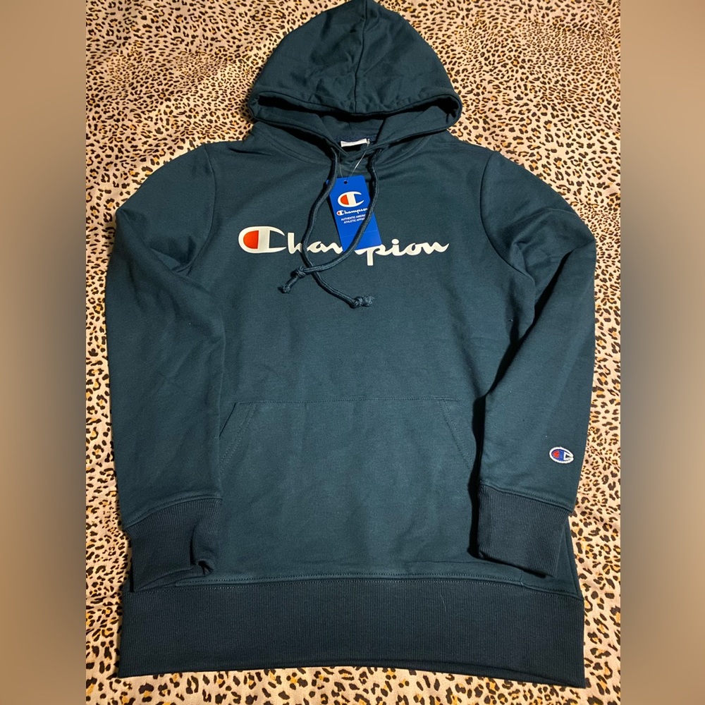 Champion Navy Logo hoodie